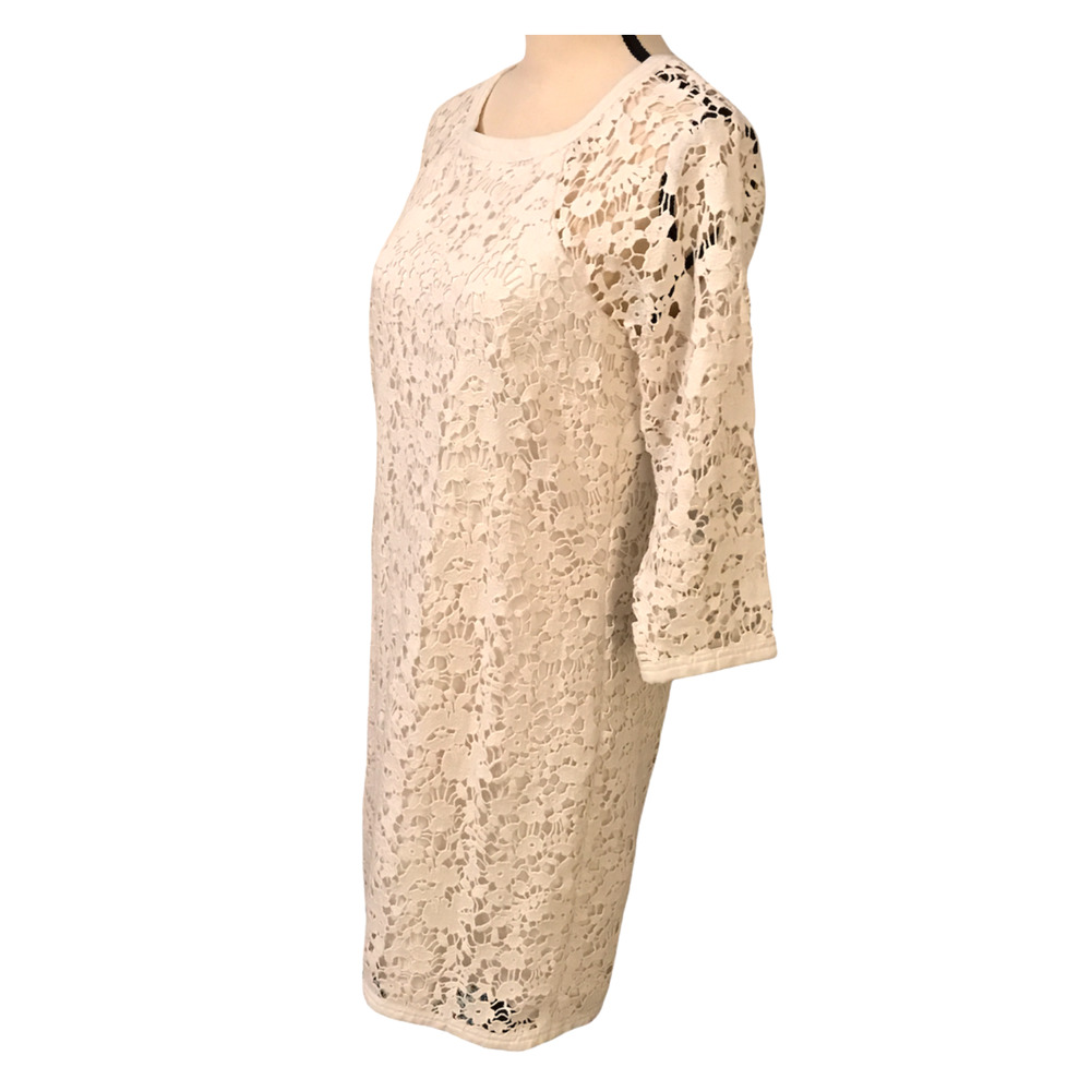 Ann Taylor White Crochet Lace Dress, Lined, Size 2